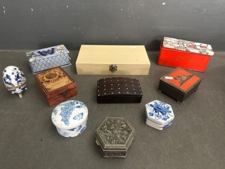 Asst of Jewellery & Trinket Boxes
