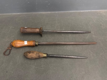 3 Vintage Sharpening Steels