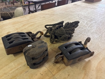Antique Ships Wooden Pulleys