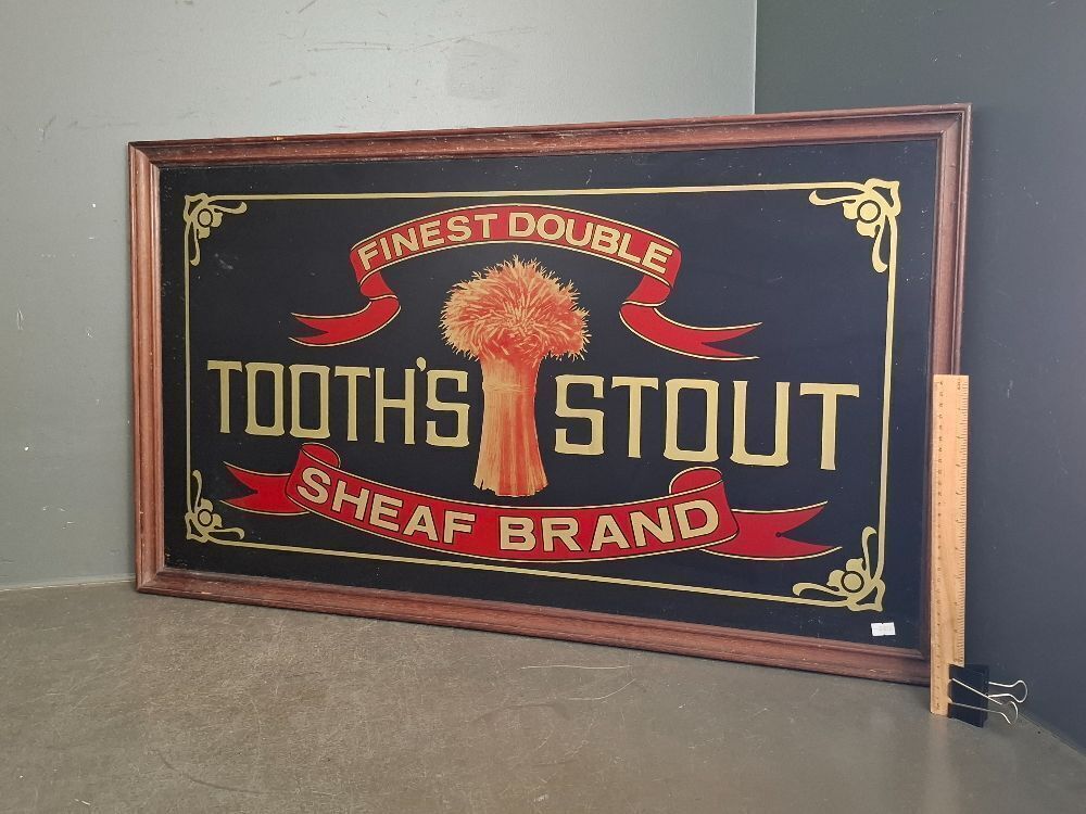 Vintage Framed Tooths Sheaf Stout Advertising Sign
