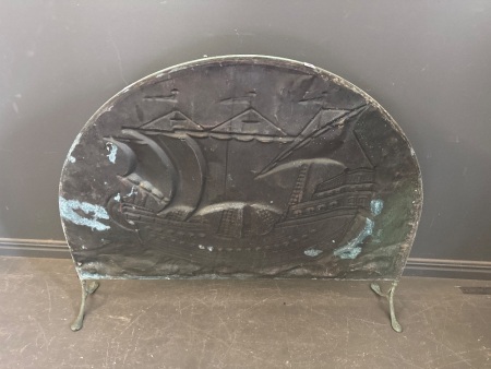 Embossed Copper Fireplace Screen