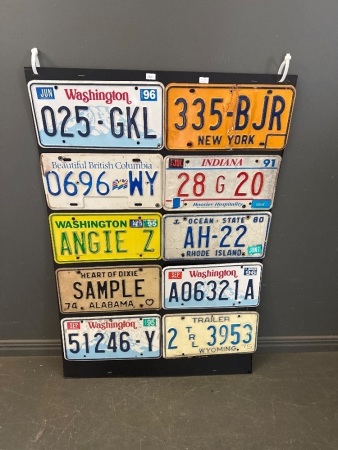 10 American State Number Plates
