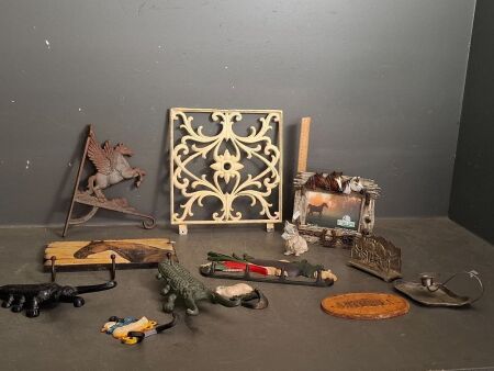 Large lot of Metal and Cast Iron Decorator Pieces