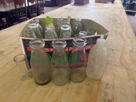 Large Lot of Collectable Glass Milk Bottles
