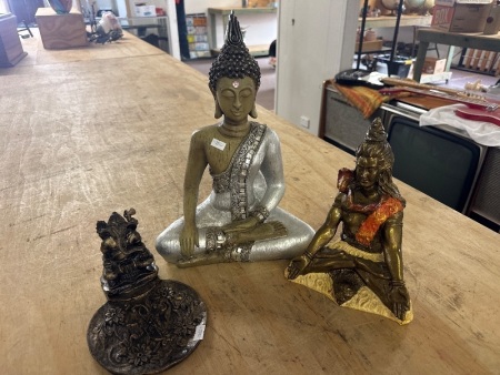 3 Asian Statues