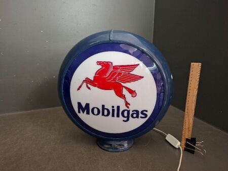 Repo Mobilgas Petrol Bowser Globe - in working condition