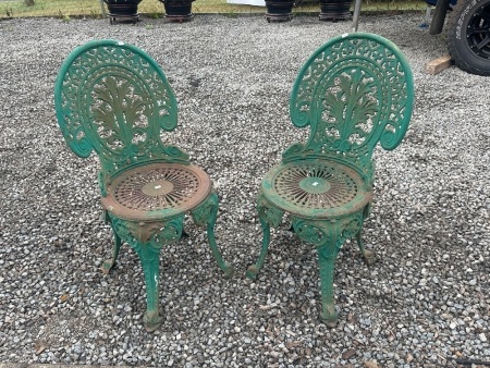 2 Cast Iron Outdoor Chairs
