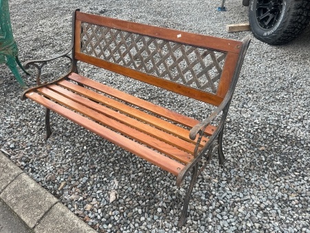 Cast Iron and Wooden Garden Bench