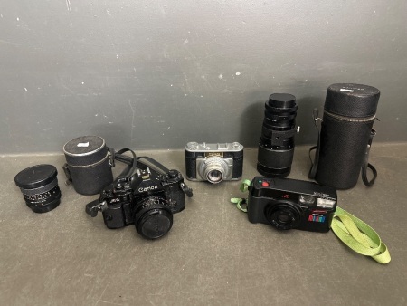 Large Lot of Vintage Cameras and Lens&nbsp;