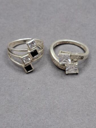 2 Unique Sterling Silver Rings