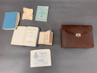 Vintage Masonic Leather Pouch & Apron + Books c1960's - 3