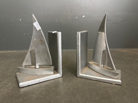 Vintage Art Deco Sail Boat Book Ends