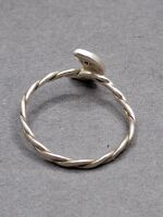 Half Moon Ring and Spiral Earrings - Both Marked 925 - 2