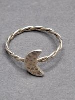 Half Moon Ring and Spiral Earrings - Both Marked 925 - 3