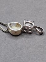 Moonstone Pendant on Sterling Silver Chain + Pendant&nbsp; - 2