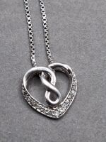 Art Deco Statement Ring and Heart Pendant on Chain - 2