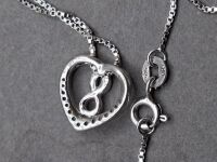 Art Deco Statement Ring and Heart Pendant on Chain - 4