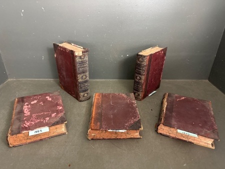 5 x Antique Encyclopedia Britannica - 1877 - 1883 - 1886 - 1902 - 1903