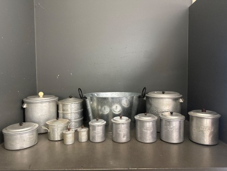 Vintage Metal Canisters - Pots and Bucket