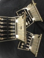 3 Vintage Presentation Boxes of  Hildesheim Rose Continental 835 Silver Cutlery