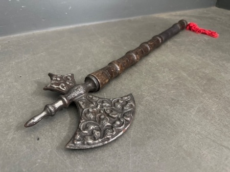 Cast Iron English Ceremonial Hatchet - Marked BEL