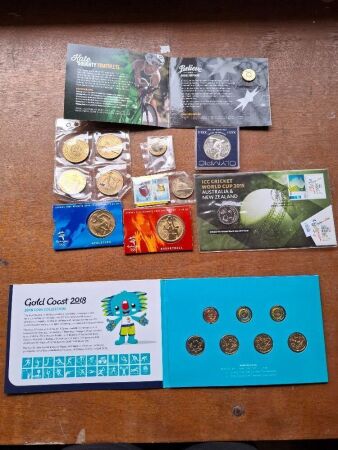 Assortment of Olympic and Sport Collectable Coins