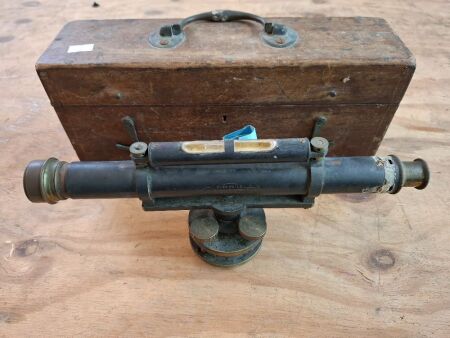 Antique Surveyors Level in Cedar Case