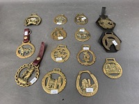 Collection of 14 Vintage Horse Brasses