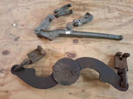 2 x Railway Dog Chains/Tools