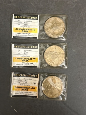 3 1988 Five Dollar Commemorative Coins