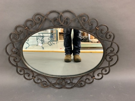 Wought Iron Framed Wall Mirror