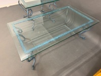 Pair of Contemporary Wrought Iron & Bevelled Glass Topped Tables - 2