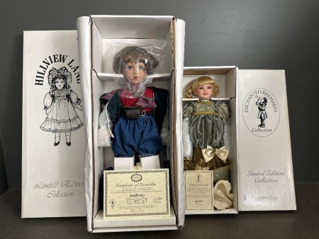 2 Boxed Hillview Lane Limited Edition Dolls