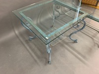 Pair of Contemporary Wrought Iron & Bevelled Glass Topped Tables - 3