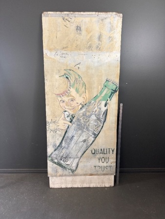 Original 1950s Sprite Boy Coca Cola Metal Sign - approx 820L x 2010W