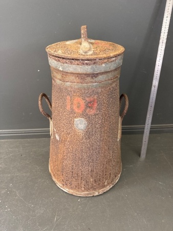 Antique Cream Can - marked HJ BR&nbsp;