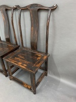 Pair of Tall Timber Backed Chinese Chairs - 3