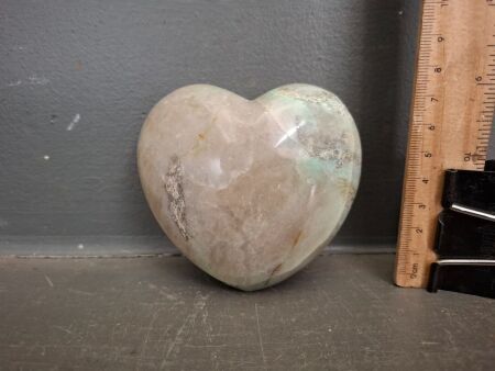 Green Moonstone Carved Stone Heart