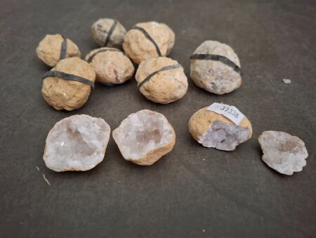10 Cracked Crystal Geodes - From Morocco