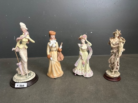 4 Collectable Porcelain Lady Figurines