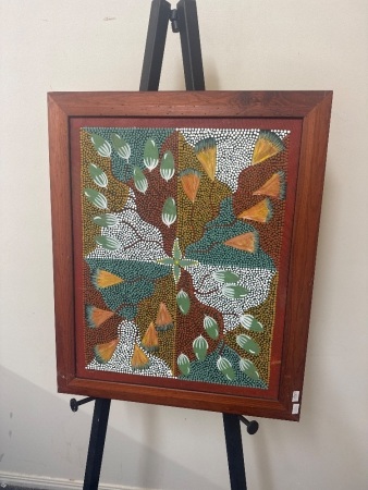 Floral Dot Painting Acrylic on Board&nbsp;
