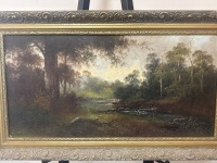 Gloomy River Oil on Board - signed left hand corner by artist - 2