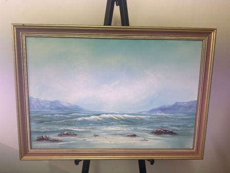 J Given - Blue Tranquility&nbsp;Oil on Board