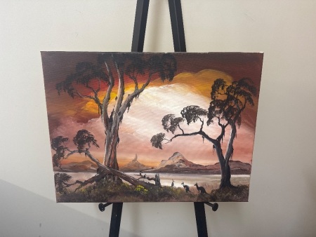 Australian Animals in the Outback Acrylic on Canvas