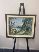 NZ Artist Lloyd Layeour - Waikaura Cove Oil on Board - 3