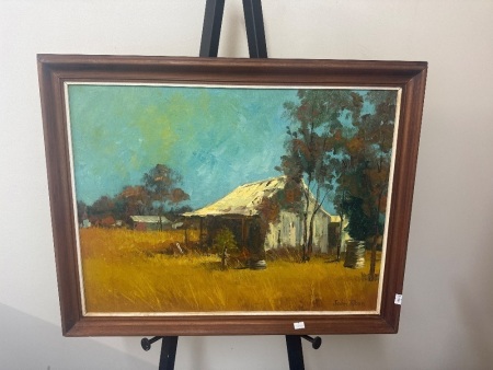 John Tysen - Australian Bush Homestead Oil on Board