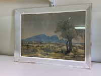 Albert Namatijra - McDonnell Ranges 1945 Framed Print
