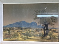 Albert Namatijra - McDonnell Ranges 1945 Framed Print - 2