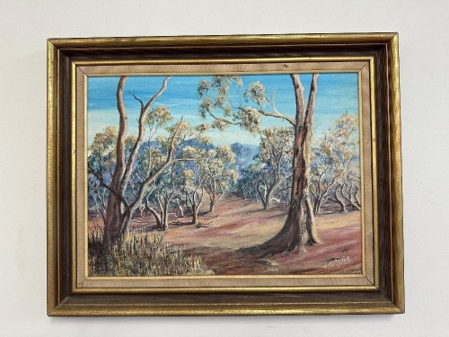 J M Butler - A Bush Road Oil on Canvas