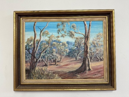 J M Butler - A Bush Road Oil on Canvas